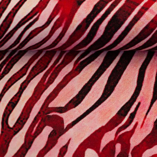 Viskosejersey Sizilien Animalprint Rottöne von Swafing